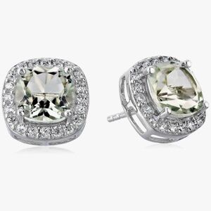 Sterling Silver Green Amethyst Earrings